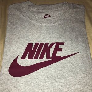 Nike shirt sports gray and maroon